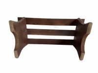 Alternative view of Vintage French Bench Stool Small Tiny Table Wooden Wood Chair Seat Side Stand Flower Pot Display Shelf Prop c1960-70's