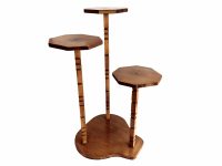 Vintage French Tall High Home Made Brown Natural Wood Large Flower Pot Ornament Stand Display Rest Plinth Prop c1960-70's