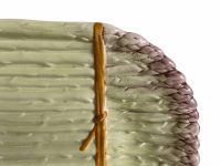 Alternative view of Vintage Italian Ceramic Green Asparagus Decorative Serving Bowl Dish Platter Plate Display c1960-70's