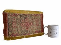 Alternative view of Antique Cushioned Stool French Bench Stand Plinth Footrest Wooden Brown Natural Wood Small Chair Leg Rest Rest Seat c1910's