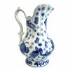 Vintage Chinese Large Ceramic Blue White Water Milk Lemonade Jug Pitcher Serving Vase Display Birds Flowers c1970-1980's