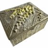 Vintage French Brass Metal Basket Small Storage Lidded Box Case Jewellery Trinket Dish Pot circa 1950-60's