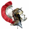 Vintage French Theatre Reproduction Greco-Roman Spartan Helmet Red Crest Outfit Prop Re-enactment Display c1970-80's