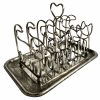 Vintage French Fois Gras Duck Pate Toast Rack Cat Heart Shaped Serving breakfast table letter stand display circa 1970/80's