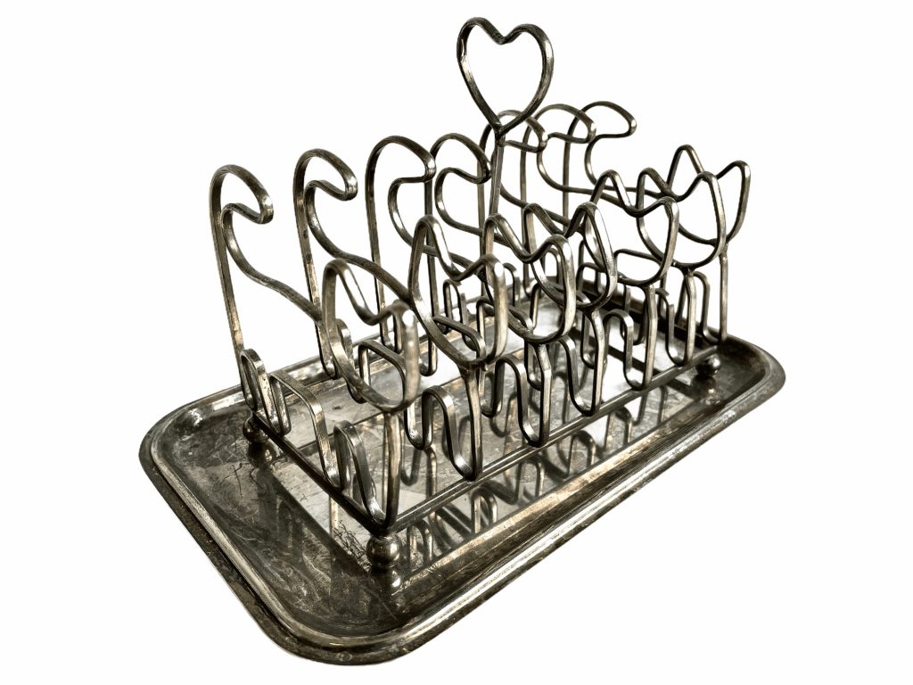 Vintage French Fois Gras Duck Pate Toast Rack Cat Heart Shaped Serving breakfast table letter stand display circa 1970/80’s