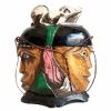 Vintage Indonesian Hand Carved Made Head Bust Frog Wooden Wood Storage Box With Removeable Lid Tribal Decor circa 1980's
