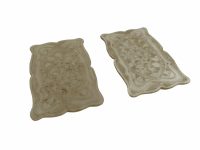 Alternative view of Antique Chinese INDIVIDUAL Mother Of Pearl Large Hexagonal Gaming Chip Counter Token Hand Carved Ornate Lotus Flower c1850's