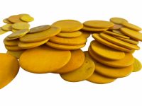 Alternative view of Antique French Carved Bone Mixed Collection x 57 Circular Gaming Chips Counters Tokens Token Games Gambling Chip c1910's