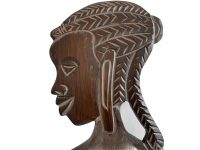 Alternative view of Vintage Large African Comb Ornament Afro Pick Wood Hair Primitive Sculpture Carving Tribal Art Decor Slide Head c1970-80's