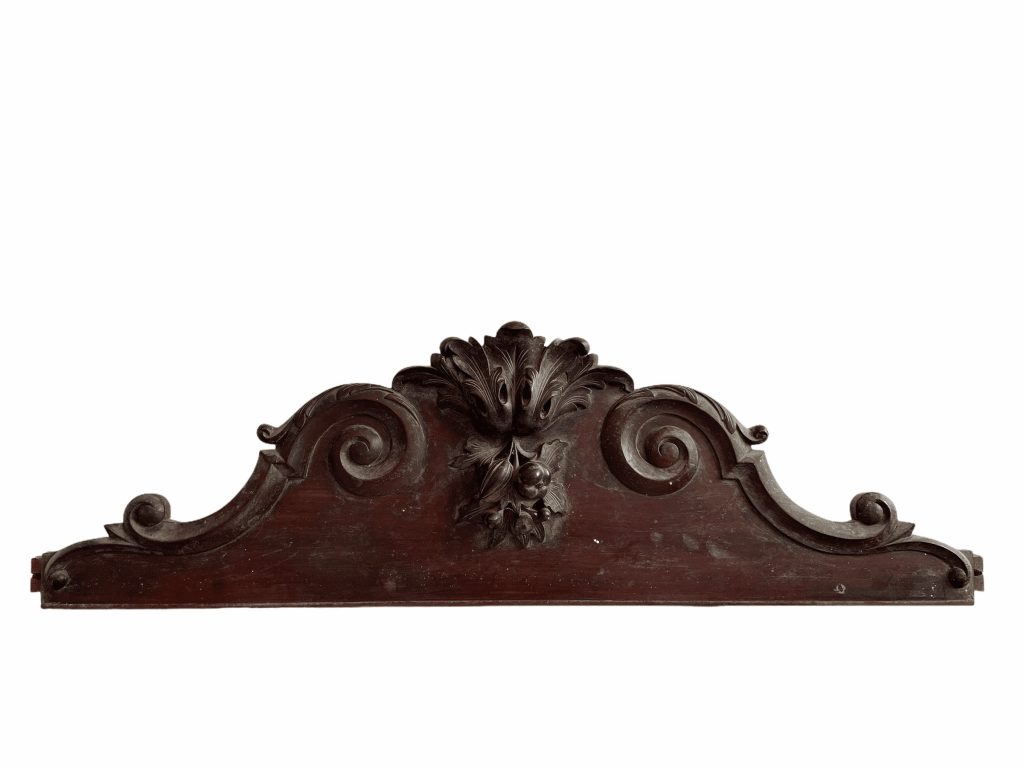 Antique French Large Furniture Cabinet Wardrobe Sideboard Topper Finial Display Nut Leaf Decor Finishing circa 1910-20s