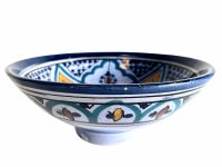 Vintage Moroccan Small Blue And Green Serving Bowl Dish Plate Platter Wall Hanging Ornament Decor Design Terracotta c1970's