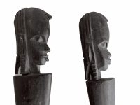 Alternative view of Vintage African Carved Ebony Wood Wooden Large Decorative Spoon And Fork Cutlery Wall Kitchen Decor Display c1970-80's