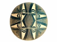 Vintage African Carved Decorated Cantaloupe Bowl Cup Dish Catch-All Table Centrepiece Decorative Decor Africa c1980-90's