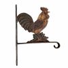 Vintage French Painted Iron Chicken Wall Bracket Bell Planter Hook Hanging Basket Flower Hanger Cast circa 1970-80's
