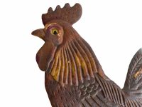 Alternative view of Vintage French Painted Iron Chicken Wall Bracket Bell Planter Hook Hanging Basket Flower Hanger Cast circa 1970-80's