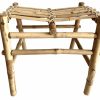 Vintage Vietnamese Bench Stool Bamboo Pole Wood Wooden Pole Seat Prop Display Plinth Rest Stand circa 1980-90's