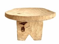 Vintage French Bench Stool Small Tiny Table Wooden Wood Chair Seat Side Stand Flower Pot Display Shelf Prop c1980-90's