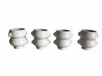 Vintage French Normandy Ceramic White Onion Soup Bowl Lion Decor pot dish plate serving dining SOLD INDIVIDUALLY c1970-80's