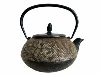 Vintage Japanese Asian Import Heavy Iron Stove Top Metal Small Tea Pot Kettle Bottle Flask Display c1960-70's