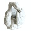 Vintage French White Ceramic Swan Shaped Pot Vase Bowl Dish Decorative Display Serving Prop Table DAMAGED circa 1970-80's