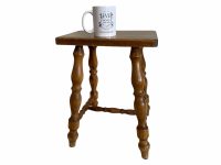 Alternative view of Vintage French Bench Stool Small Table Wooden Wood Chair Seat Side Stand Flower Pot Plinth Display Shelf Prop c1960-70's