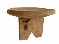 Alternative view of Vintage French Bench Stool Small Tiny Table Wooden Wood Chair Seat Side Stand Flower Pot Display Shelf Prop c1980-90's