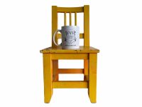 Alternative view of Vintage French Small Childs Childrens Kids Toy Doll Wooden Wood Chair Seat Display Decorative Hand Made circa 1980-90's