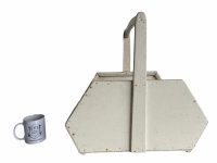 Alternative view of Vintage French Wooden Apple Fruit Picking Harvesting Gardening Basket Planter Display Cream White Shabby Chic circa 1970-80s