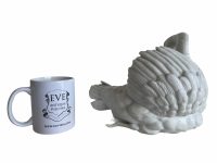 Alternative view of Vintage French White Ceramic Swan Shaped Pot Vase Bowl Dish Decorative Display Serving Prop Table DAMAGED circa 1970-80's