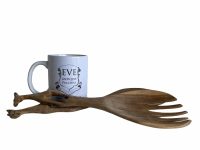 Alternative view of Vintage African Carved Giraffe Wood Wooden Large Decorative Spoon And Fork Cutlery Wall Kitchen Decor Display c1970-80's