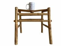 Alternative view of Vintage Vietnamese Bench Stool Bamboo Pole Wood Wooden Pole Seat Prop Display Plinth Rest Stand circa 1980-90's