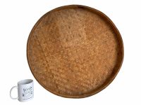 Alternative view of Vintage Asian Thai Woven Wicker Woven Circular Rice Plate Tray Dish Bowl Platter Decorative Table Placemats circa 1980-90's