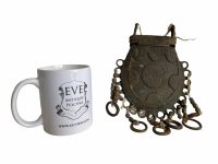 Alternative view of Vintage African Nigerian Benin Nupe Bronze Purse Container With Rings Primitive Cast Metal Tribal Art Ivory Coast c1920-40's