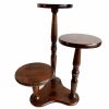Vintage Taiwanese Wooden Wood Flower Pot Stand Triple Display Shelf Prop Look Plinth Flower Plant circa 1980-90's