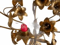 Alternative view of Vintage French Gold Coloured Metal Altar Table Standing Regal Candle Candlestick Stick Candelabra Pedestal Stand c1940-50's