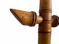 Alternative view of Vintage French Wooden Wood Bamboo Look Wall Hanging Mirror Wood Glass Decorative Bathroom Cloakroom Hallway circa 1950-60's