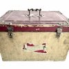 Antique French Small Cardboard Papeterie Papers Craft Storage Box Folding Extending Compartments Velvet Lines c1910-20's