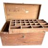 Vintage French Home Made Rustic Wooden Wood Tool Screw Nail Pot Carrier Holder Sorter Display Toolbox Handyman Box c1950-60's