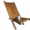 Vintage Asian Bamboo Deck Chair Sun Lounger Natural Weathered Chaise Longue Foldable Beach Garden Carry On circa 1980-90's