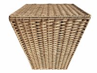 Vintage French Laundry Bedding Woven String On Metal Frame Basket storage display presentation bathroom bedroom furniture circa 1990's