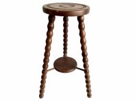 Vintage Pot Stand French Chunky Strong Natural Wood Large Double Flower Plant Ornament Plinth Display Side Table Stool c1970-80's / EVE