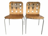 Vintage Chair Metal Wood Jules Ikea Bistro Cafe Seat Kitchen Side Table Stand Display Four Available circa 1990's / EVE