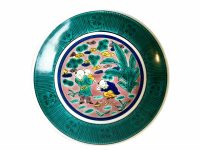 Vintage Chinese Ceramic Saucer Dish Spinning Top Decor Serving Fruit Bowl Table Wall Hanging Asian Decor Tableware China c1940's / EVE