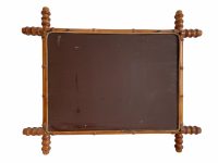 Alternative view of Vintage French Wooden Wood Bamboo Look Wall Hanging Mirror Wood Glass Decorative Bathroom Cloakroom Hallway circa 1930-40's / EVE