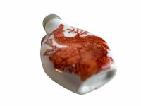 Alternative view of Vintage Chinese Snuff Smelling Salts Hand Painted Small Bottle Holder White Orange Apothecary Potion Traditional Medicine c1950-1960's / EVE