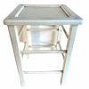 Vintage French White Stool Wooden Wood Kitchen Chair Seat Kitchen Table Farm Stand Plinth Display Flower Pot Stand circa 1950-60's / EVE