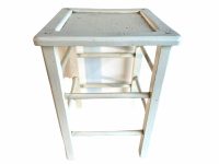 Vintage French White Stool Wooden Wood Kitchen Chair Seat Kitchen Table Farm Stand Plinth Display Flower Pot Stand circa 1950-60's / EVE