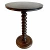 Vintage French Barley Twist Spiral Circular Side Table Compact Stand Display Plant Pot Plinth Tall Twisty Heavy c1970-80's / EVE