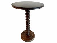 Vintage French Barley Twist Spiral Circular Side Table Compact Stand Display Plant Pot Plinth Tall Twisty Heavy c1970-80's / EVE