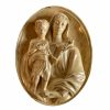 Vintage French Mary With Young Jesus Religious Icon On Plaster Plaque Religion Catholic Worship Altar circa 1950-60's / EVE